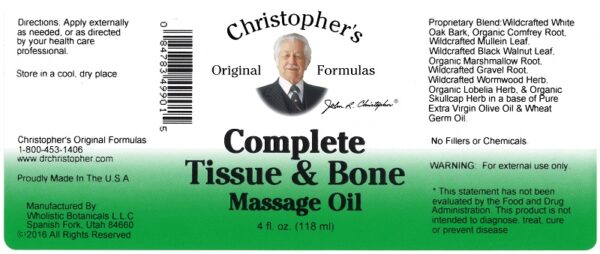 Christopher's Original Formulas - Complete Tissue & Bone Massage Oil 4 oz. - Image 2