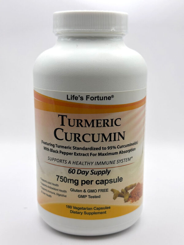 Life's Fortune - Turmeric Curcumin 750mg 180 Vegetarian Capsules